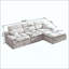 Canapé d'angle avec dossier haut, canapé en L avec chenille flammée, coussin en éponge haute densité compressé, canapé sans assemblage peu encombrant pour le salon, un appartement-1458055679