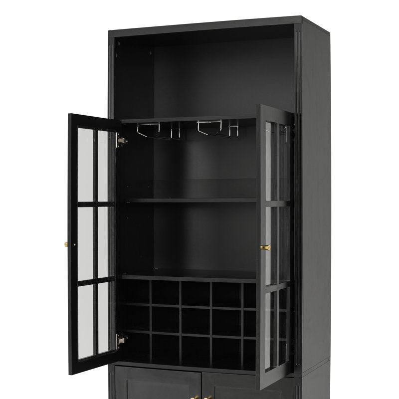 Grande armoire à vin 78,7 po Desmond, Noir