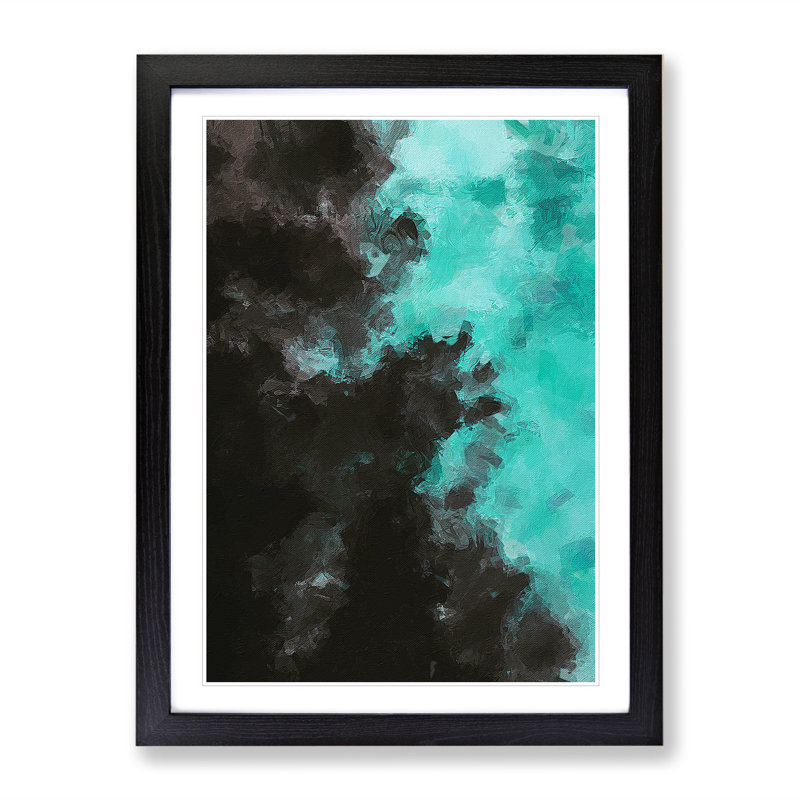 Dive Right In Abstract - Single Picture Frame Print, Black, 64cm H x 46cm W x 2cm D