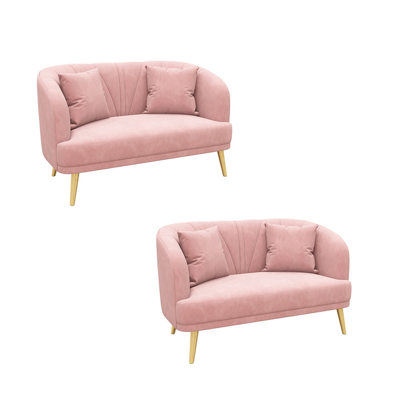 Dycen Upholstered 51.2'' Loveseat, Pink Polyester Blend