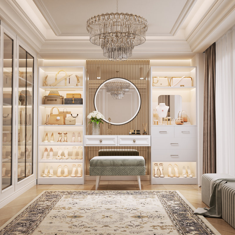 25" Closet System, Freestanding Shoe Storage Shelves, White