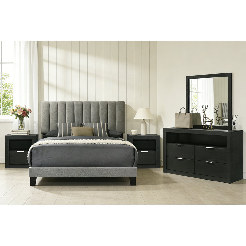 5-Pieces Bedroom Sets, Queen, Black