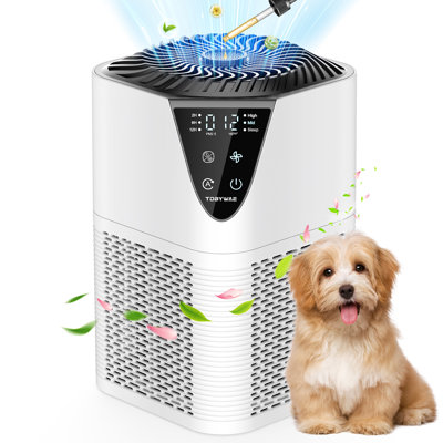 Purificateur d'air HEPA pour les grandes pièces (jusqu'à 1076 pieds carrés): filtre H13, 25dB silencieux, élimine la fumée, les squames d'animaux, le pollen, avec capteur de qualité de l'air et diffuseur