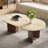 Brown Coffee Table with 2 Legs