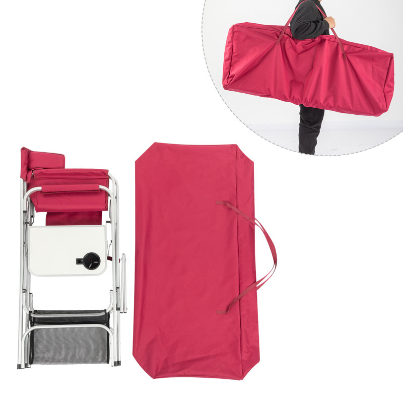 Chaise de réalisateur pliante avec coussin Myianna, Rouge