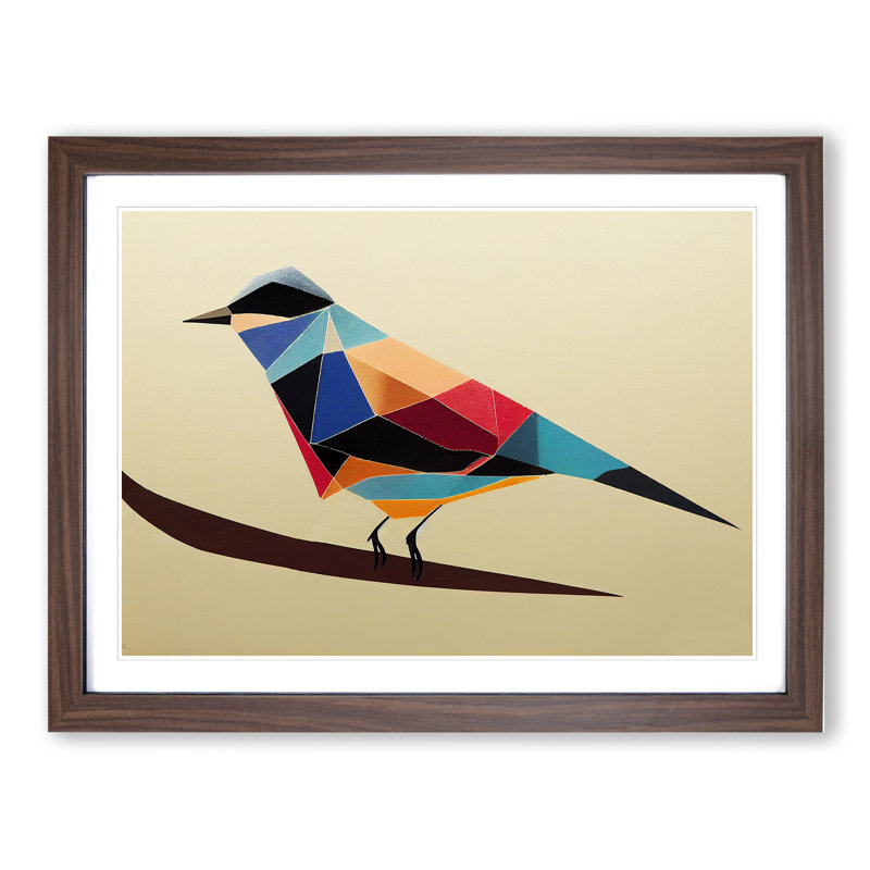 Wild Bird Abstract - Framed Print, 46cm H x 64cm W x 2cm D, Walnut Framed