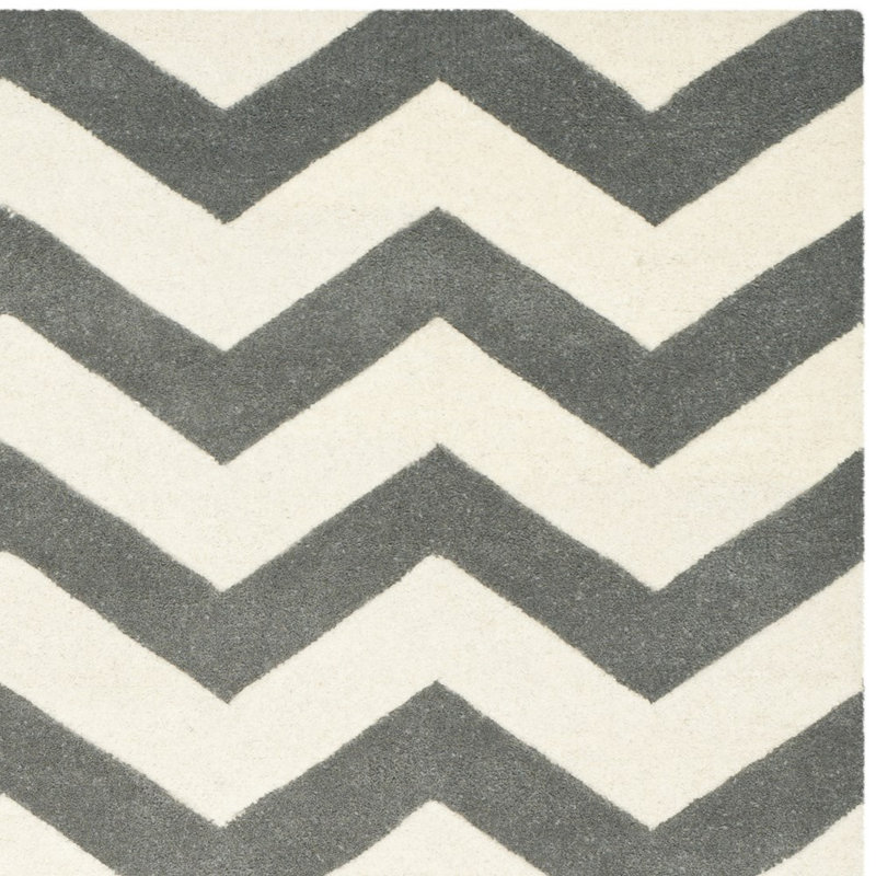 Lesedi Chevron Wool Hand Woven Area Rug, Square 213 cm
