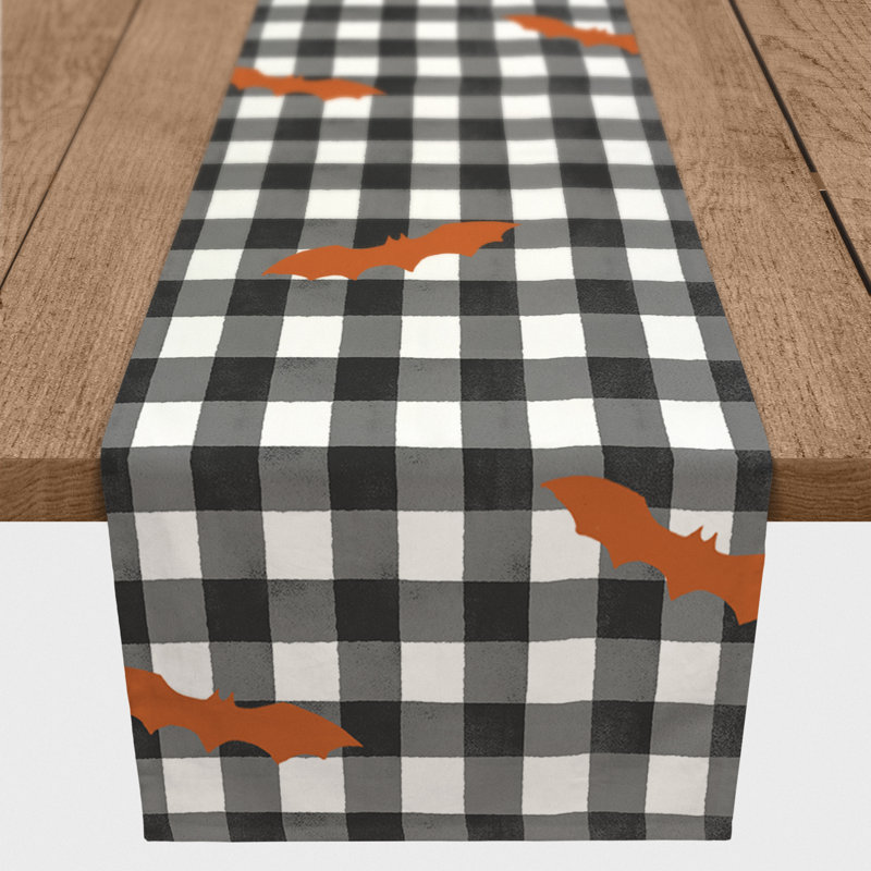 Chemin de table à motif écossais d’Halloween Margiela, L 72 po x l 16 po