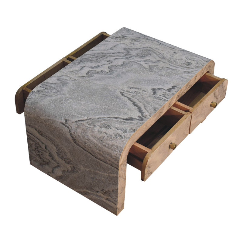 Lowellville Solid Wood Sled Coffee Table with Storage