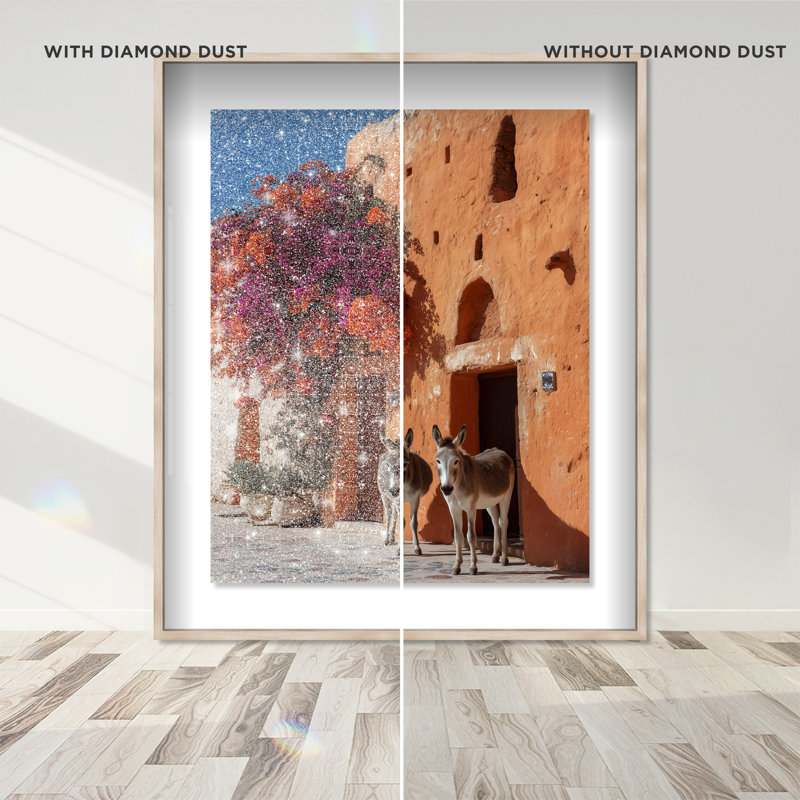 Morning Wait Shadowbox Animals Print by Oliver Gal, Black Frame, 16 x 20, 37.5"H x 46.5"W, Natural Oak Shadowbox