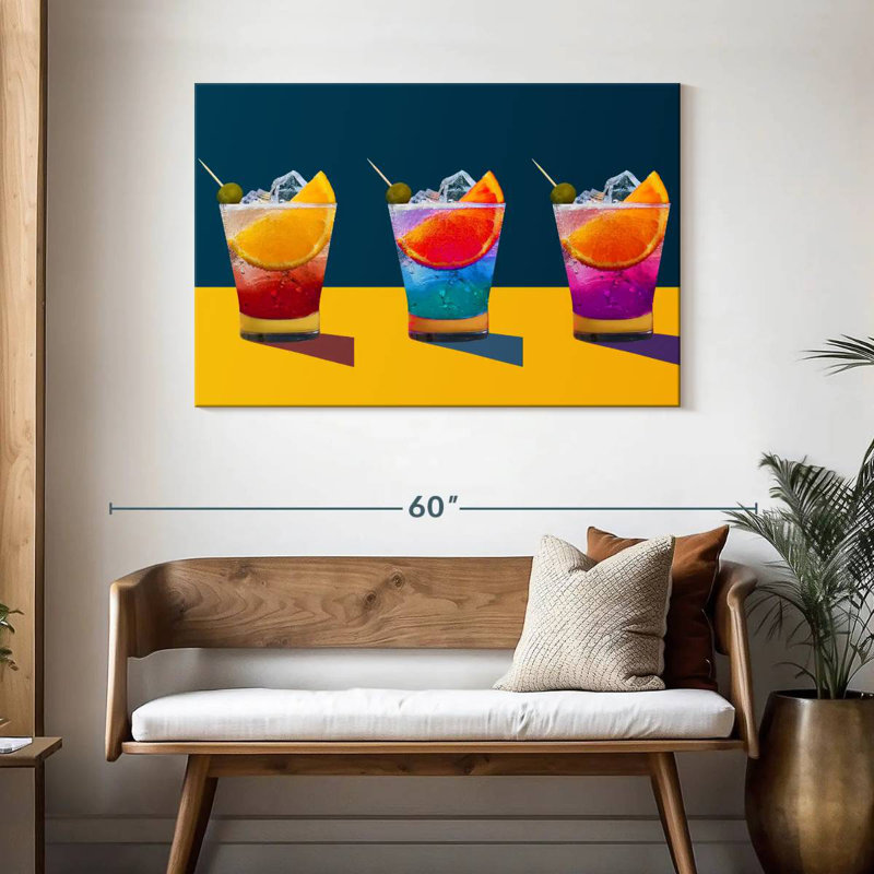 Yarlin Rainbow Cocktails, 30" H x 45" W