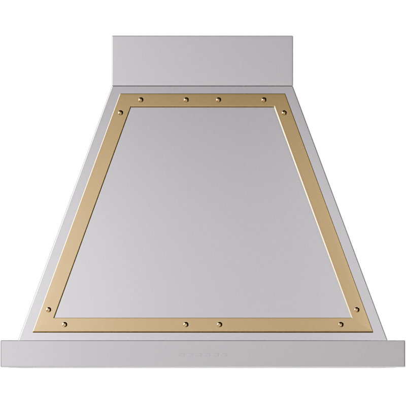 ILVE Nostalgie II Series Noblesse 30 inch Wall Mount Range Hood with 600 CFM, Stainless Steel/Brass