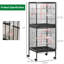 Cage à oiseau 55 po avec perchoirs en bois, cage en métal empilable double avec plateau escamotable et volière pour oiseaux