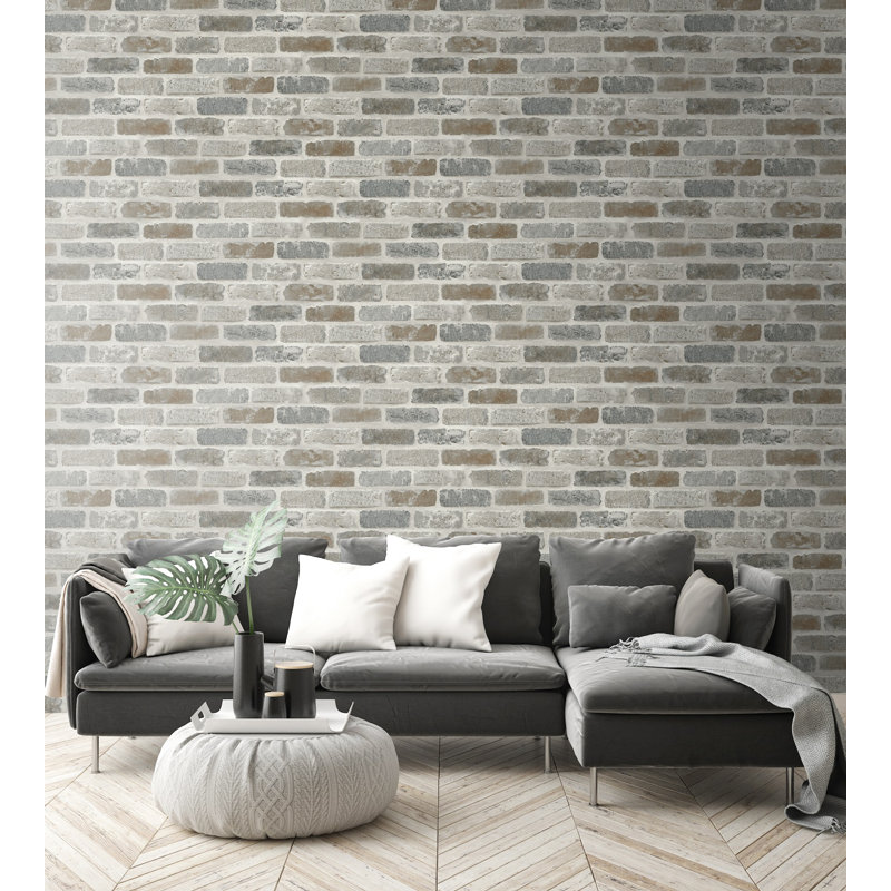 Anary Satin Peel & Stick Wallpaper Roll, Grey