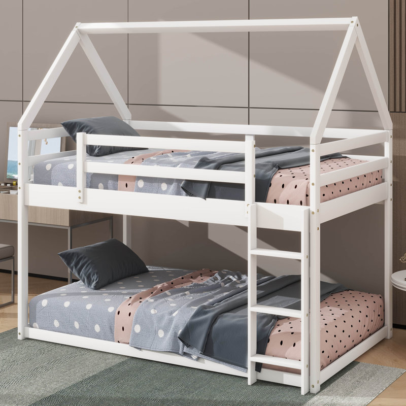 Kids Twin Over Twin Bunk Bed, White
