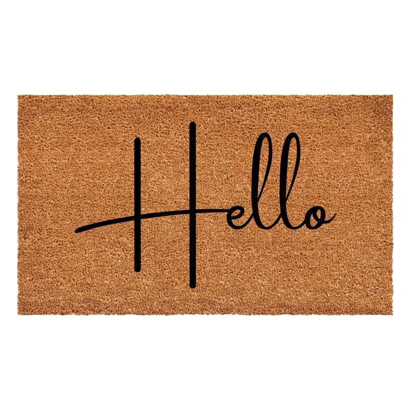 Rockwood Hello Coir Non-Slip Indoor / Outdoor Doormat , 24" W x 36" L