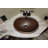 17" Oval Self Rimming Hammered Copper Bathroom Sink