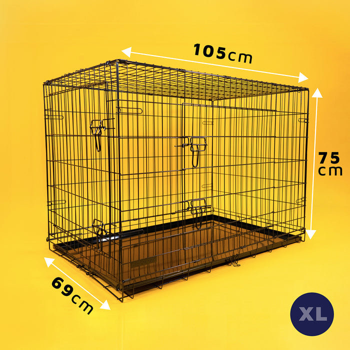 Dog Crate With Removable Tray, Extra Large (75cm H x 105cm W x 69cm D )