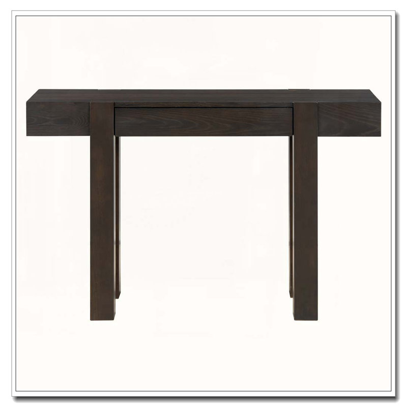 Console avec tiroir caché, prise de courant latérale, table d'entrée en bois pour les entrées, Espresso