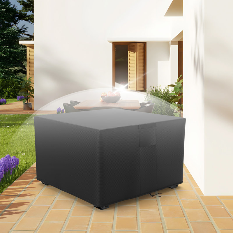 Housse carrée résistante aux intempéries pour table de foyer d'extérieur, H 24 po x l 40 po x P 40 po
