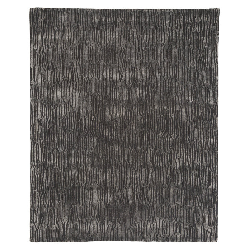 Ivy Charcoal One-of-a-Kind Hand Tufted Area Rug, Rectangle 2' x 3'