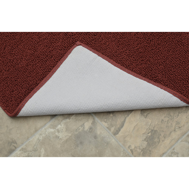 Tapis pour salle de bain Roanoke, Tapis de couloir 22 po x 60 po, Rouge