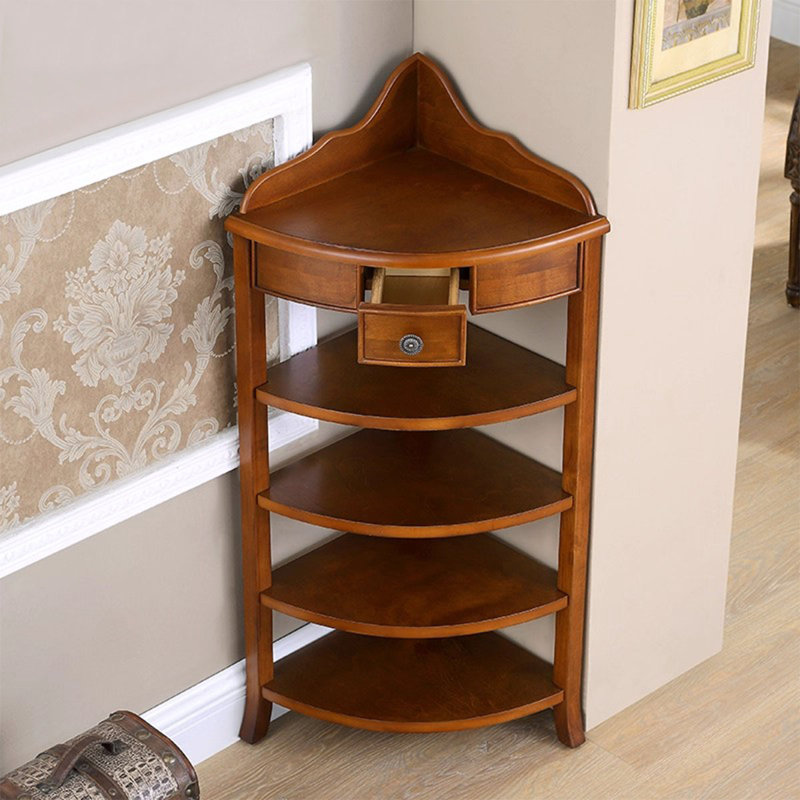 Walnut Solid Wood Corner cabinet, 36.61"H x 16.54"W x 16.54"D 