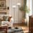 58.26" Matte Black Polly Twin-Head Floor Lampentryways Bedrooms Living spaces