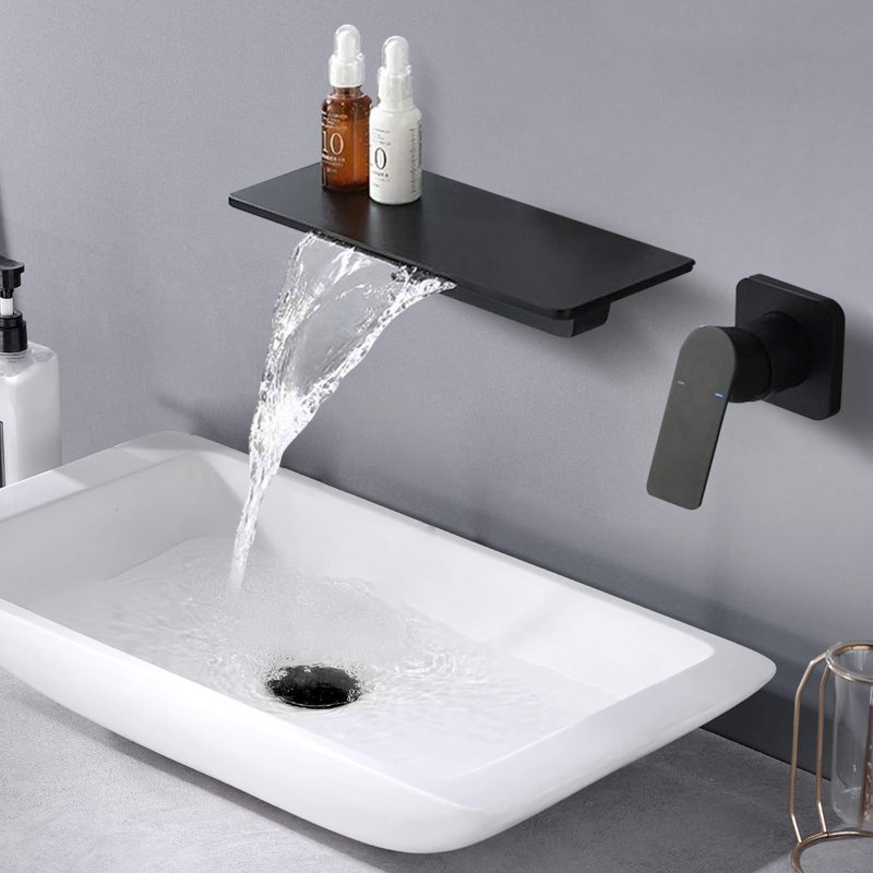 Single-handle Bathroom Faucet with Drain Assembly, Matte Black