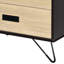 Table de chevet en chêne et noire avec tiroir en métal, 1 pour la chambre à coucher noire, optimisation de l'espace d'organisation
