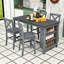 Ensemble de salle à manger à hauteur de comptoir 5 pièces Farmhouse avec table rectangulaire et 4 chaises rembourrées-397603294-397603280