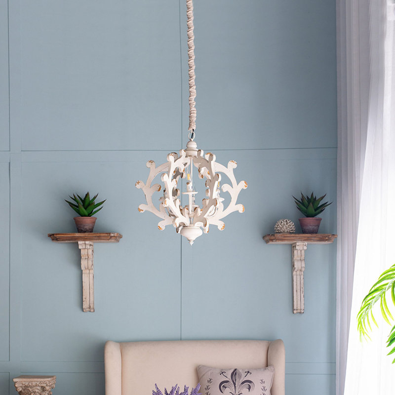 Lustre en bois 6 lumières