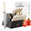 Ensemble de couteaux pour cuisine avec bloc, ensemble de couteaux de cuisine avec bloc Damas, poignée ergonomique en ABS pour ensemble de couteaux de chef et ciseau de cuisine (noir)