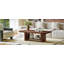 Table basse 47,2 "en éventail avec tablette de rangement inférieure