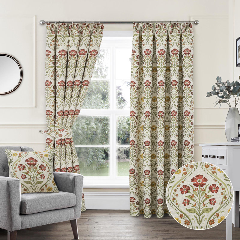 Aleksis Room Darkening Curtain Pair, Width 165 x Drop 183 cm, Terracotta