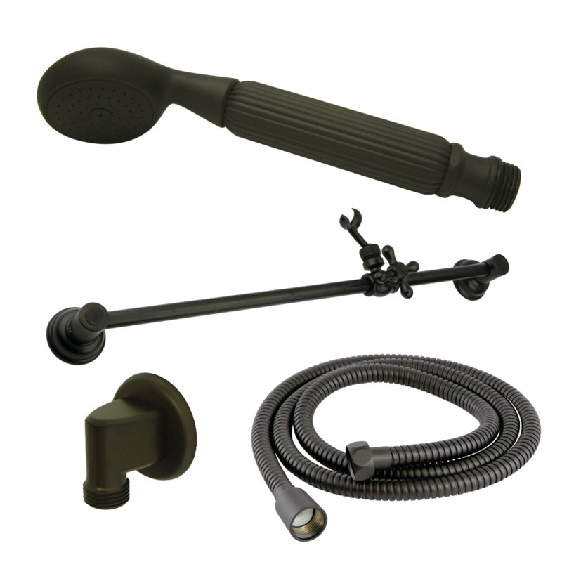 Système de douche Kingston avec barre coulissante et douche à main Kingston, Bronze huilé