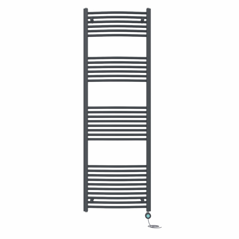Kacey Curved Towel Rail Heated Towel Rails, Anthracite, 140" H x 30" W x 3.4" D