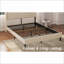 Structure de lit plateforme en métal avec station de charge pour grand lit, beige, sans sommier tapissier nécessaire pour la chambre principale