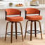 Tabouret de bar pivotant à 360 ° de style Mid-Century courbé moderne avec siège rembourré et dossier ouvert-2102369190