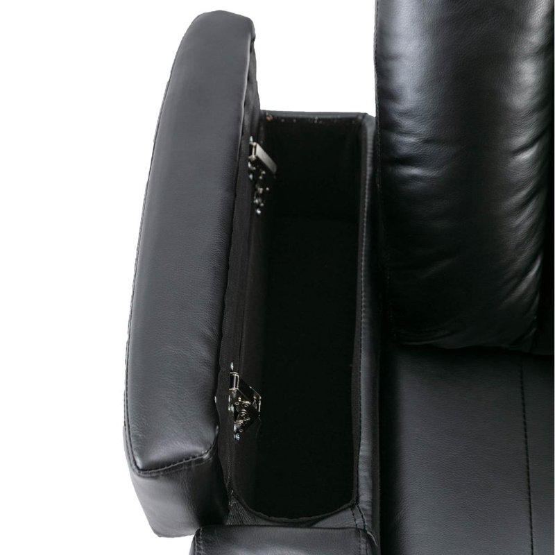Premium Power Recliner With Storage Arms, Cupholders, Swivel Tray Table And Cell Phone Stand, Black