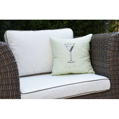 Housse de coussin d'extérieur carré en verre Martini Palm Beach