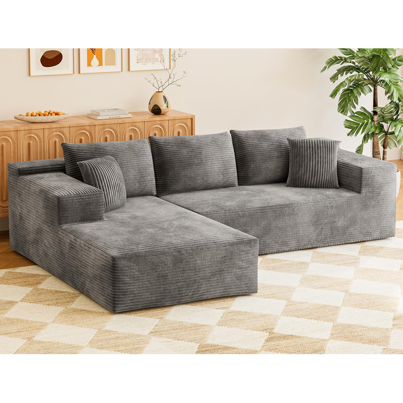 Canapé modulaire en forme de L avec siège profond de 105 po Boneless, Orienté à gauche (vu de face)