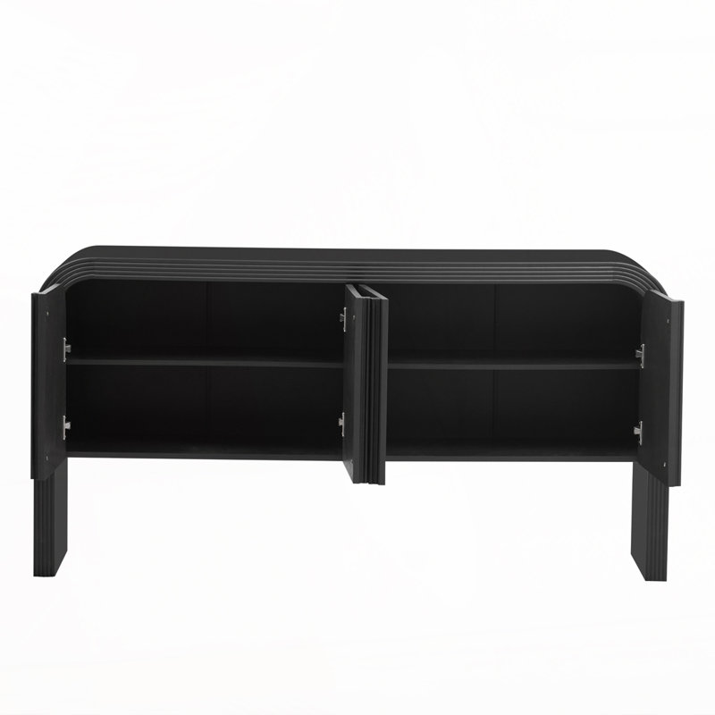 Armoire de rangement décorative Wave, Noir