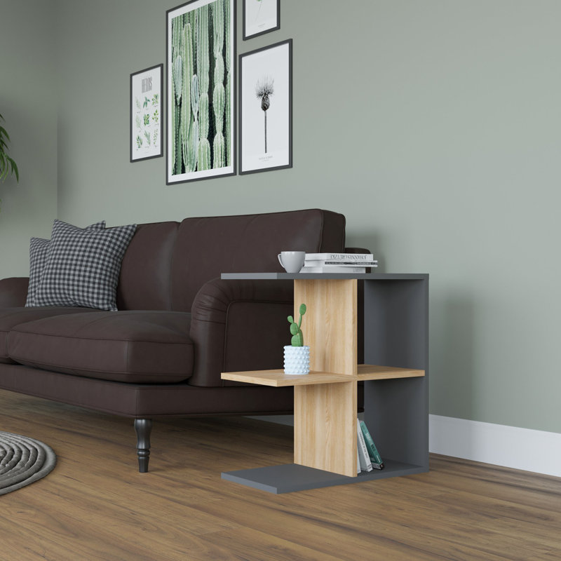 End Table, Anthracite/Oak