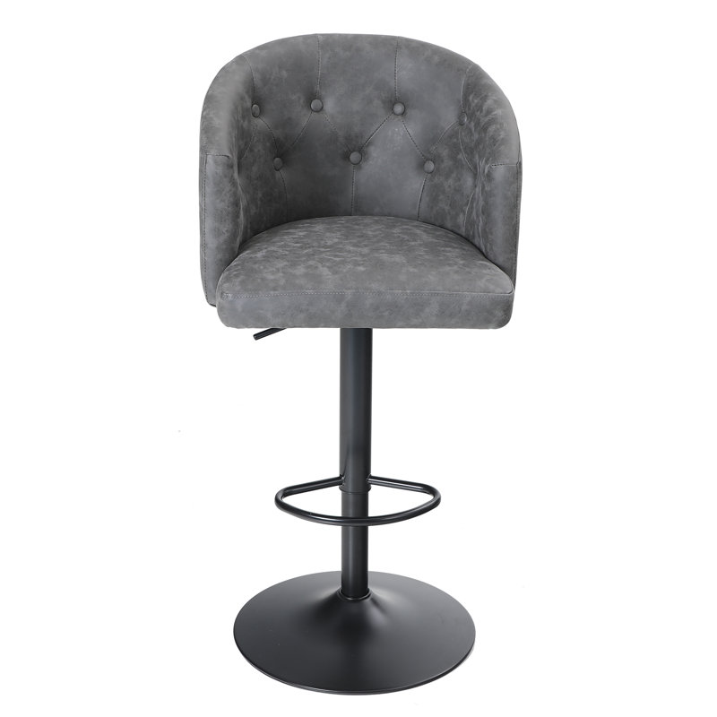 Tabouret de bar pivotant à hauteur réglable, gris