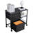 Mobile Metal File Cabinet with 3 Fabric Drawers and 2 Open Shelves Black-349773912