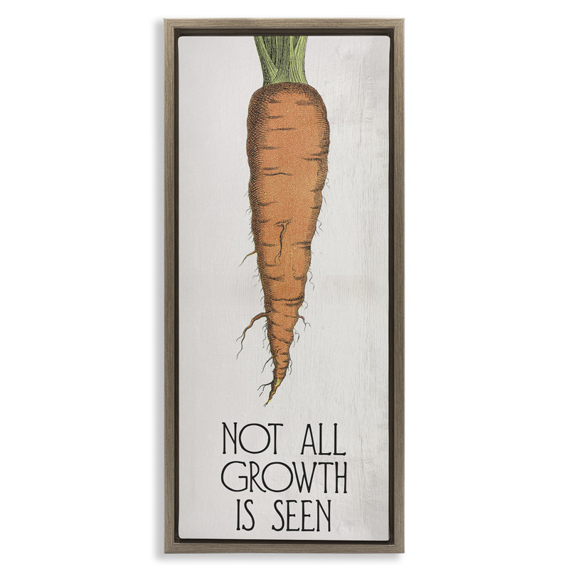  Carrot & Inspiring Growth Framed Floater Canvas Wall Art by Daphne Polselli, H 31 po x l 15 po