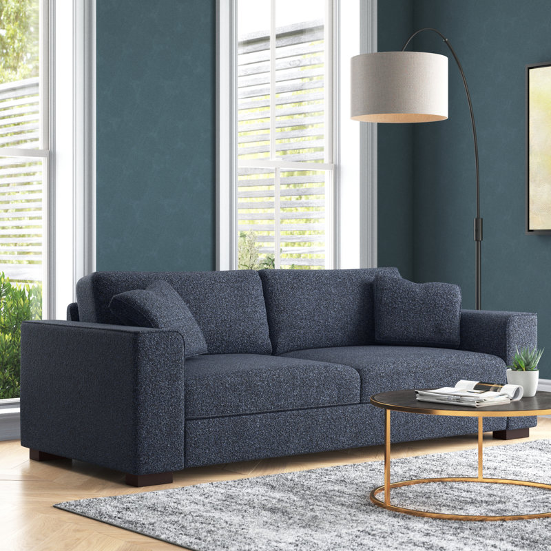 Gloska Upholstered 90'' Sofa, Blue 100% Polyester