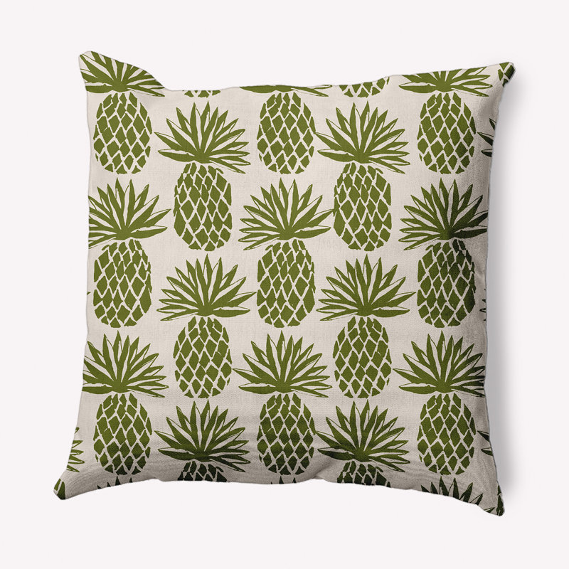 Coussin intérieur / extérieur Pineapple Stripes, 20 po x 20 po, Olive