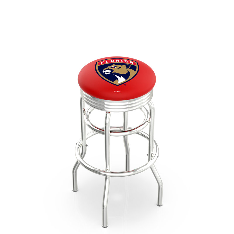 NHL 25" Swivel Bar Stool with Cushion, Florida Panthers, 30"